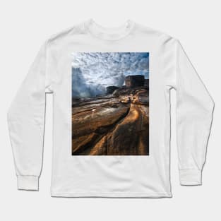 Splash on the rocks along the Bouddi Coastline on NSW Central Coast Long Sleeve T-Shirt